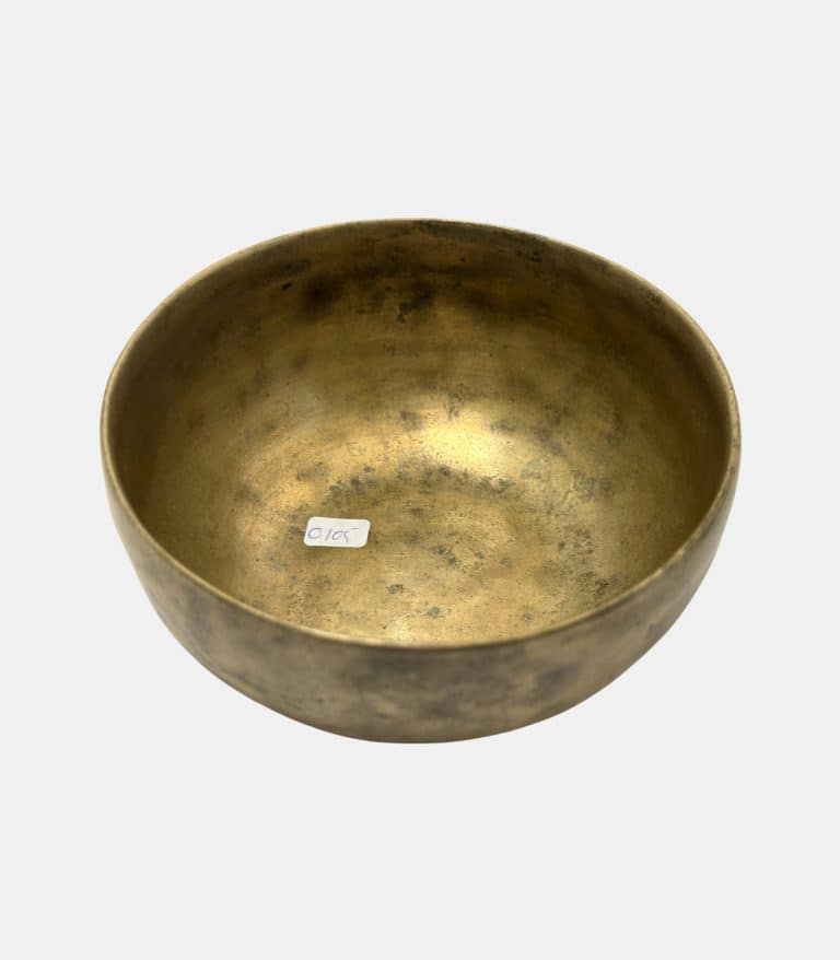 Mellemstor antik thadobati syngeskål/klangskål med behagelig mellemtone